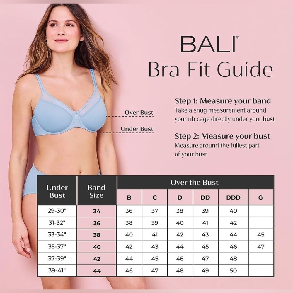 NWT Bali Double Support Wireless Bra Size 34DD - Picture 9 of 9
